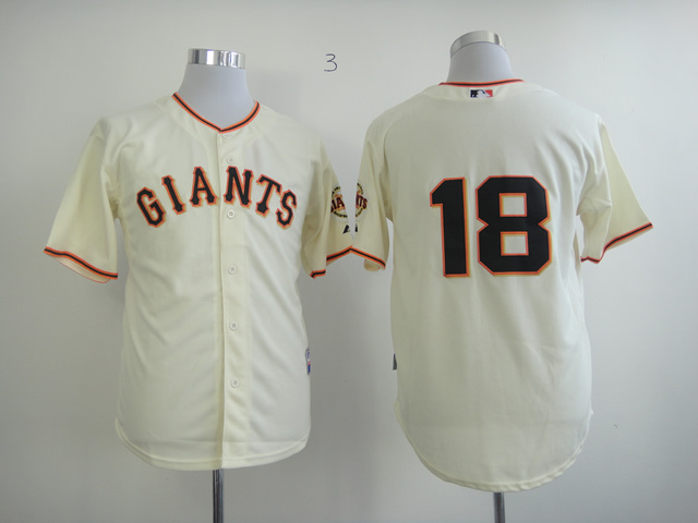 Men San Francisco Giants 18 No name Cream MLB Jerseys